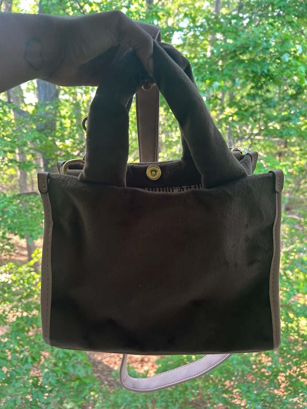 Juicy Couture Better Together 2-in-1 Mini Square Tote Bag in Chocolate - Picture 3 of 8